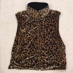 COPY - Skea Reversible animal print Velour vest USA M